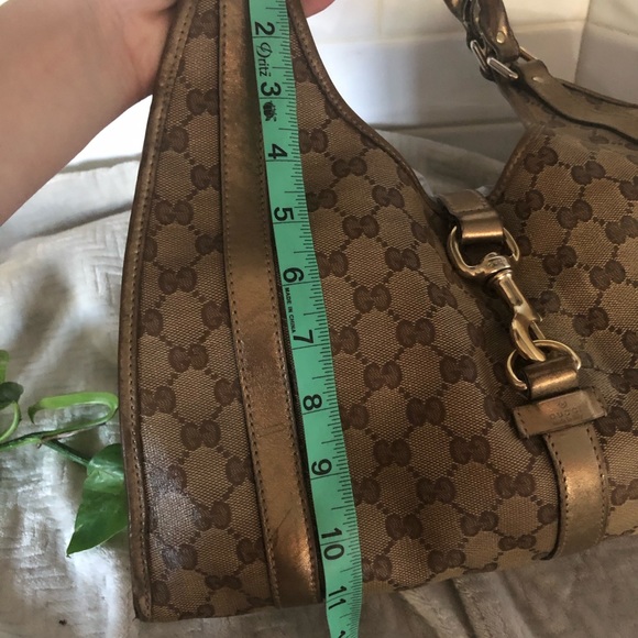 🔥GUCCI🔥STUNNING Authentic vintage large Jackie canvas print and lambskin - Picture 15 of 17